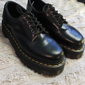 Dr Martens 8053 Quad Platform Oxford Shoes Black Leather Women’s 10